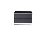 Cartier - Modern Black + Rose Gold Bed + Nightstands