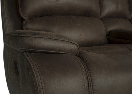 Brookings Console Loveseat W/ Dual Recliners-Brown