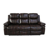 Kellen Sofa W/Dual Recliner & Drop Down Tray-Brown