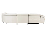 Mini Wonder - Italian Modern Grey Leather Sectional Sofa with Left Facing Recliner