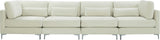 Julia Cream Velvet Modular Sofa (4 Boxes)