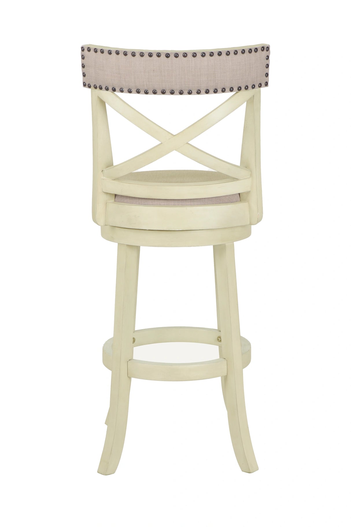 YORK 29" BAR STOOL-ANT WHITE W/FABRIC SEAT