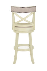 YORK 29" BAR STOOL-ANT WHITE W/FABRIC SEAT