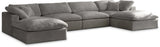 Cozy Grey Velvet Cloud Modular Sectional