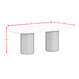 Sylvie Oval Dining Table with White Faux Marble Top