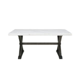Lexi Dining Table in Espresso Base / White Marble Top