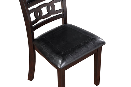 Gia 5 Pc 47" Round Dining Table & 4 Chairs-Ebony