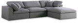 Serene Grey Linen Fabric Deluxe Cloud Modular Sectional