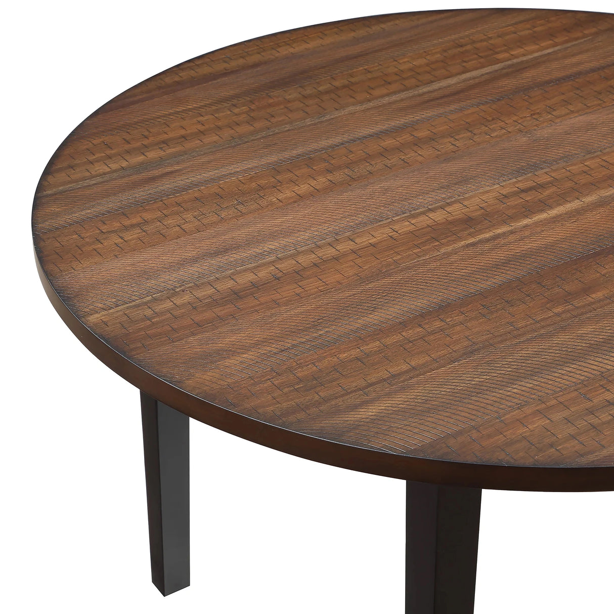 Potomac 48" Round Dining Table & 4 Chairs-Brown/Black
