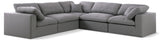 Serene Grey Linen Fabric Deluxe Cloud Modular Sectional