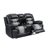 Nikko Console Loveseat W/Pwr Fr-Black/Gray