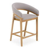 Truman - Mid-Century Modern Grey + Natural Oak Counter Chair (Set of 2)