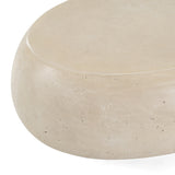 Denny - Modern Beige Fiberform Large Oval Coffee Table