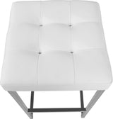Nicola White Faux Leather Stool
