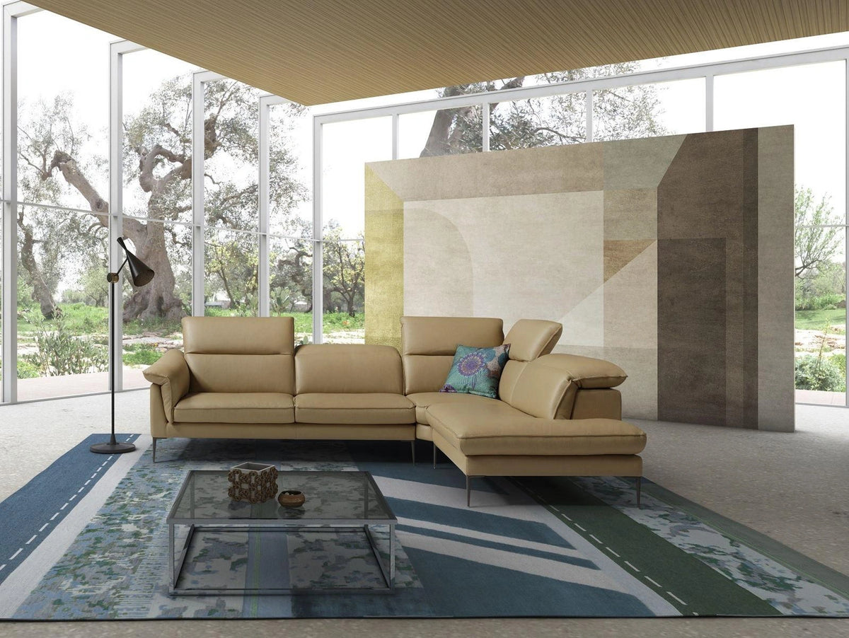 J&M Furniture Eden Right Hand Facing Chaise Sectional in Miele