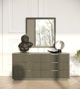 Santa Barbara + Santa Monica - Modern Grey Fabric + Grey Wash Bedroom Set