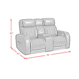 Prime Time P3 Living Room Set in Jett Black with Red Stitching