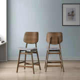 Oscar Counter Chair With Dk Gray Cushion-Walnut