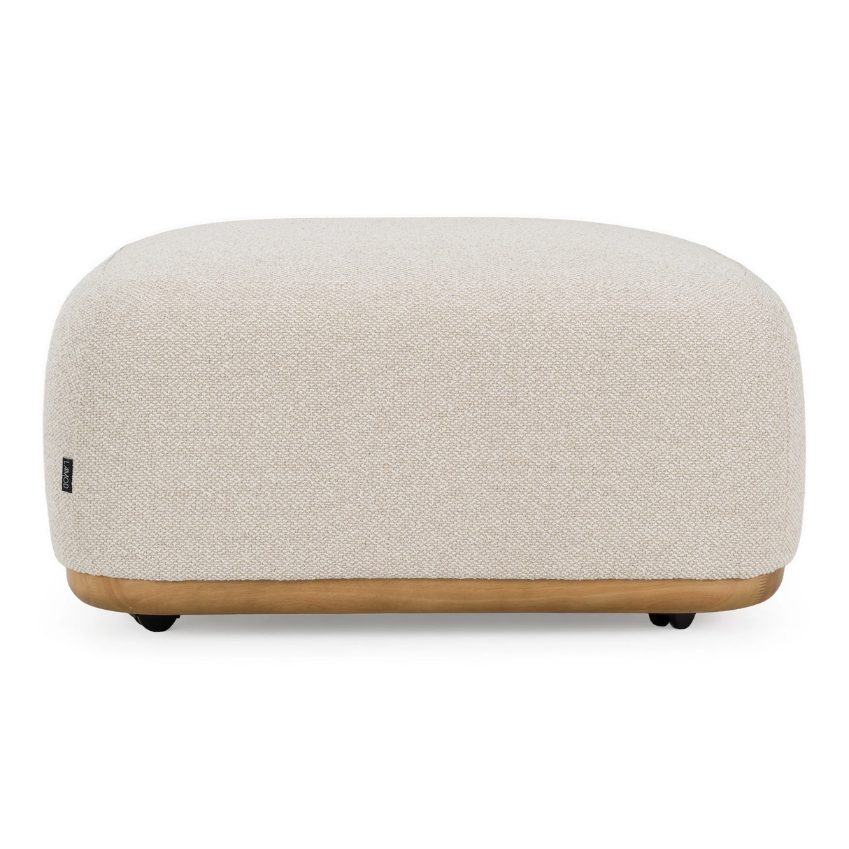 Evans - Contemporary Off-White Fabric Ottoman