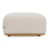 Evans - Contemporary Off-White Fabric Ottoman