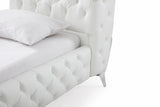 Legend Modern White Bonded Leather Bed