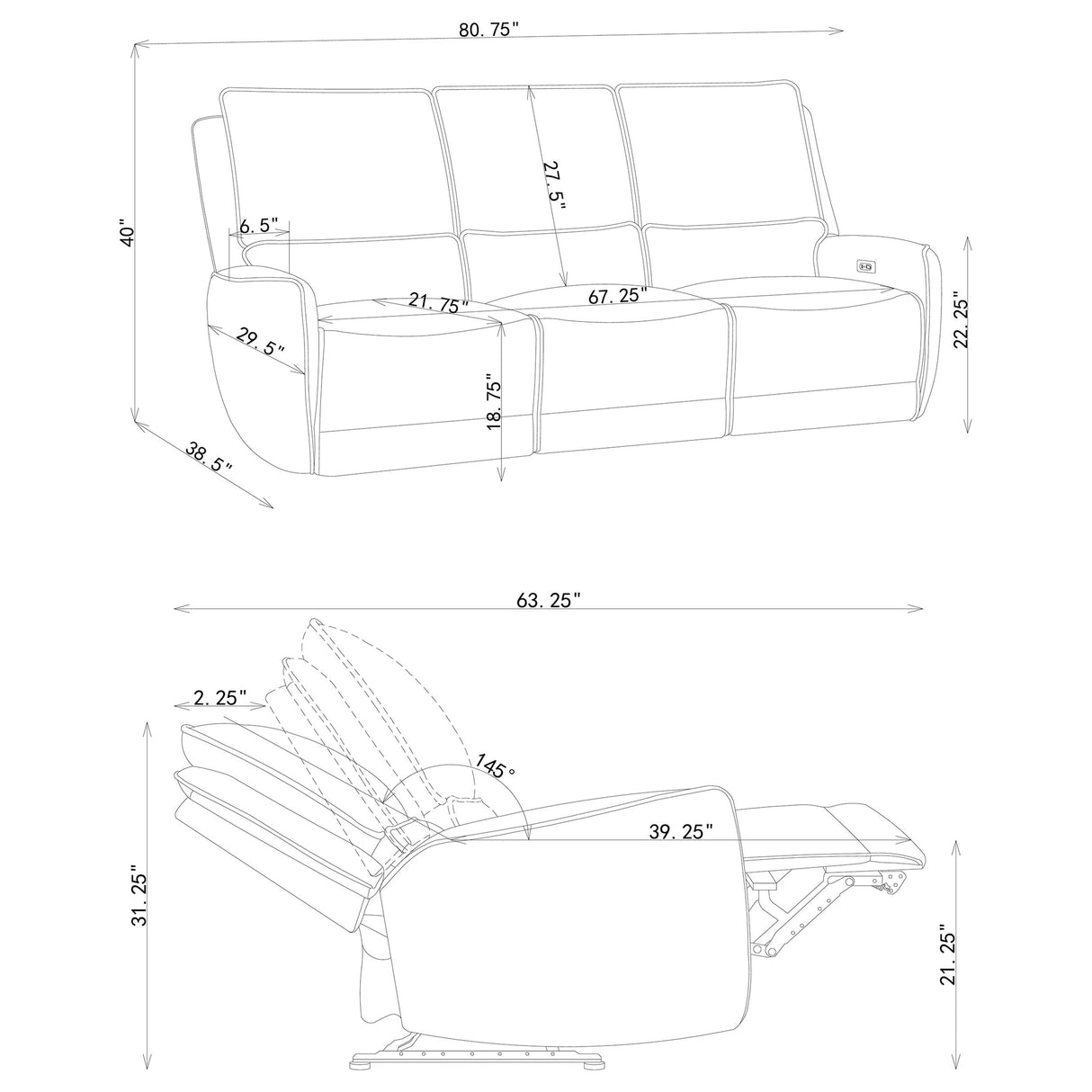 Sylmar Power Reclining Sofa Set