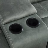 Sorrento 2PC Living Room Set in FB367 Charcoal-Sofa & Loveseat