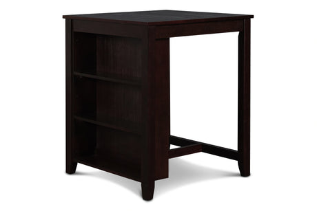 Gia 3 Pc 30" Storage Counter Table & 2 Chairs-Ebony