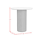 Sylvie Round End Table with White Faux Marble Top and Base