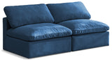 Plush Navy Velvet Standard Cloud Modular Sofa
