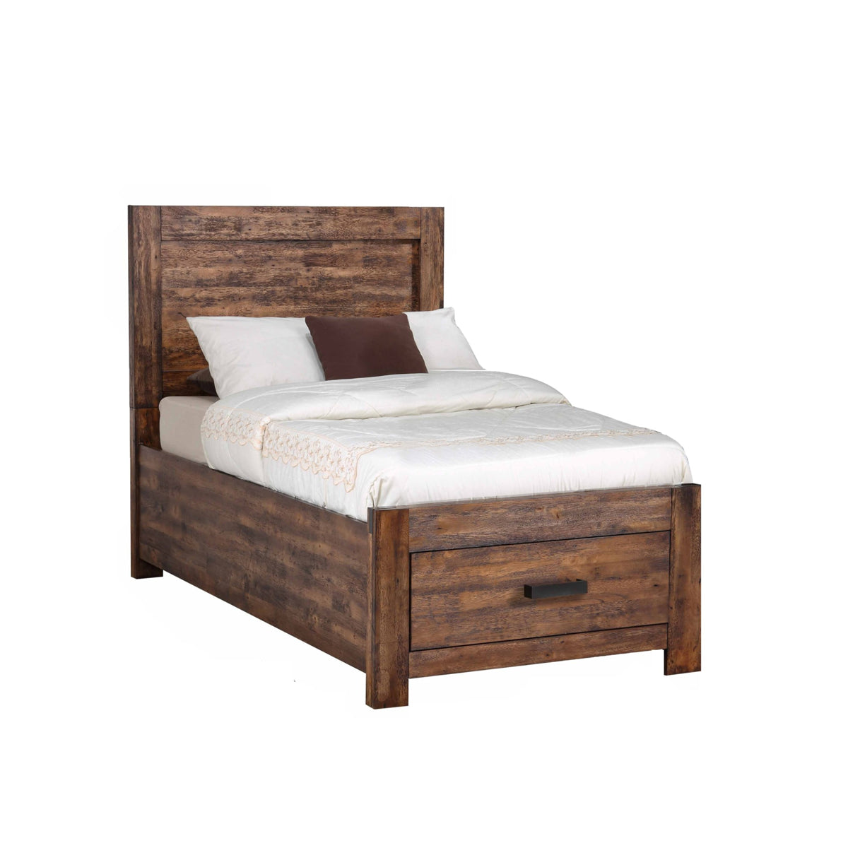 Elements International Warner Twin Storage Bed in Chesnut image