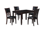 GIA 5PC 48" RECT. DINING TABLE & 4 CHAIRS-EBONY