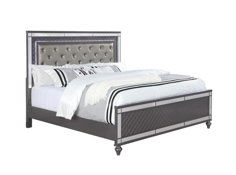 Crown Mark Refino Queen Panel Bed in Gray B1670-Q image