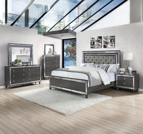 Crown Mark Refino King Panel Bed in Gray B1670-K image