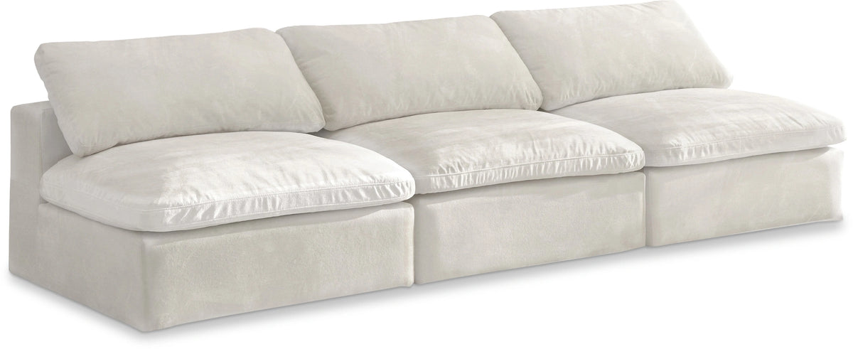 Cozy Cream Velvet Cloud Modular Armless Sofa