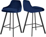 Viviene Navy Velvet Stool