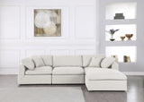 Serene Cream Linen Fabric Deluxe Cloud Modular Sectional