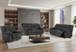 U6000 Black Reclining Sofa/Console Reclining Loveseat