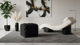 Stella Black Velvet Ottoman/Stool