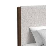 Brisbane UPH Bedroom Set with Boucle Beige and LED in Brown