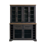 Montrose Server and Hutch with LED Light in Espresso and Brown