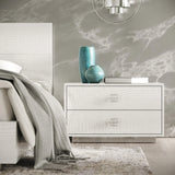 Ovidius + Victoria - Modern White Crocodile Lacquer Bedroom Set