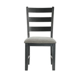 Martin Side Chair with Grey Fabric - Black Finish (2 Per Carton)