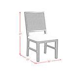 Bahama Breeze Dining Chair with White Fabric in Black (2 Per Carton)