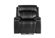 U8880 Black Leather Power Recliner