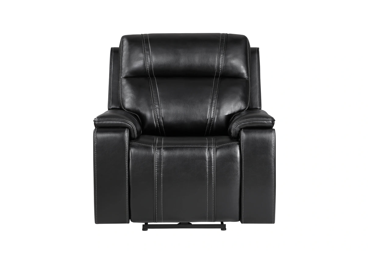 U8880 Black Leather Power Recliner