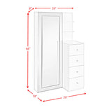 Vancouver Floor Mirror With Storage in White