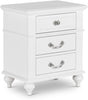 Elements International Alana 3 Drawer Nightstand in White Lacquer image
