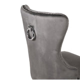 Galaxy Home Erica Stainless Steel Legs Dining Chair (Set of 2) in Dark Gray