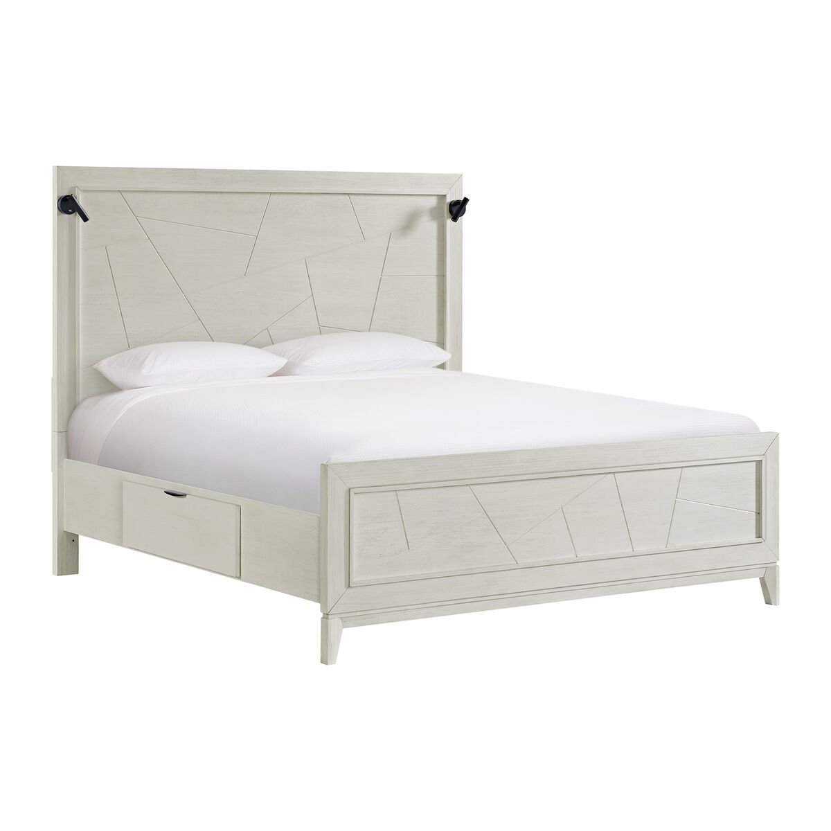 Elements International Artis Queen Storage Bed in White image